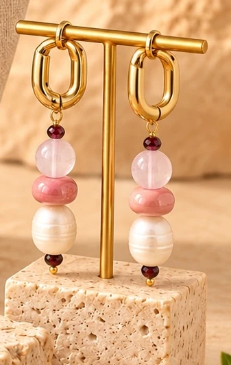 Blush Harmony earrings — supplied product photograph
