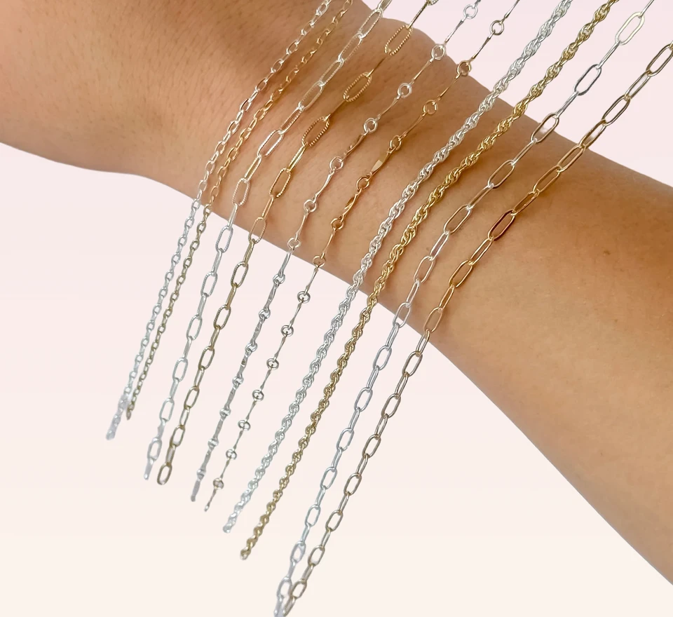 Stacked gold permanent bracelets from Trendlingzz near Bennington, Nebraska