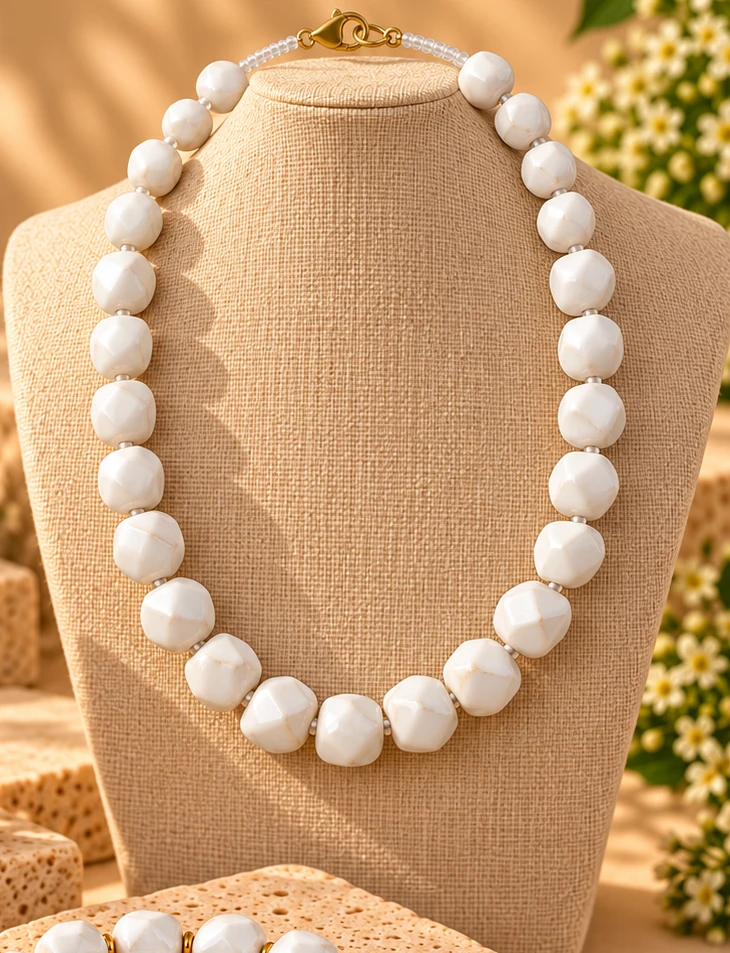 Ivory Bloom necklace, bracelet and earrings