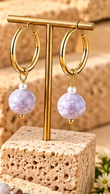 Lavender Bloom earrings — supplied product photograph