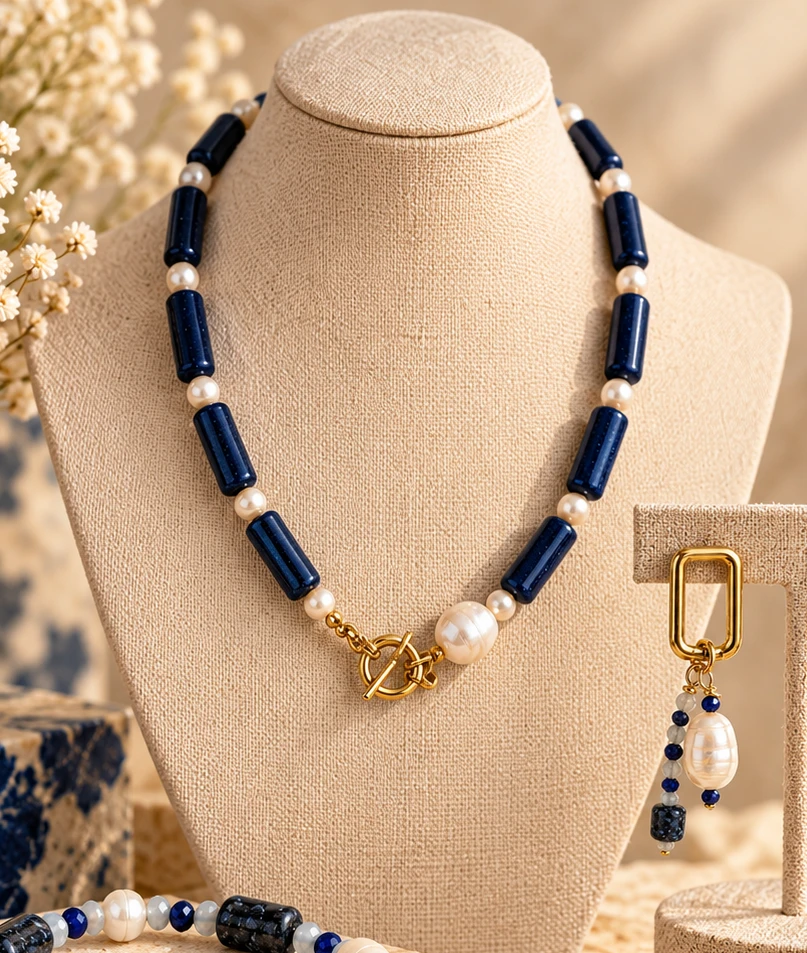 Navy Classic necklace — supplied product photograph