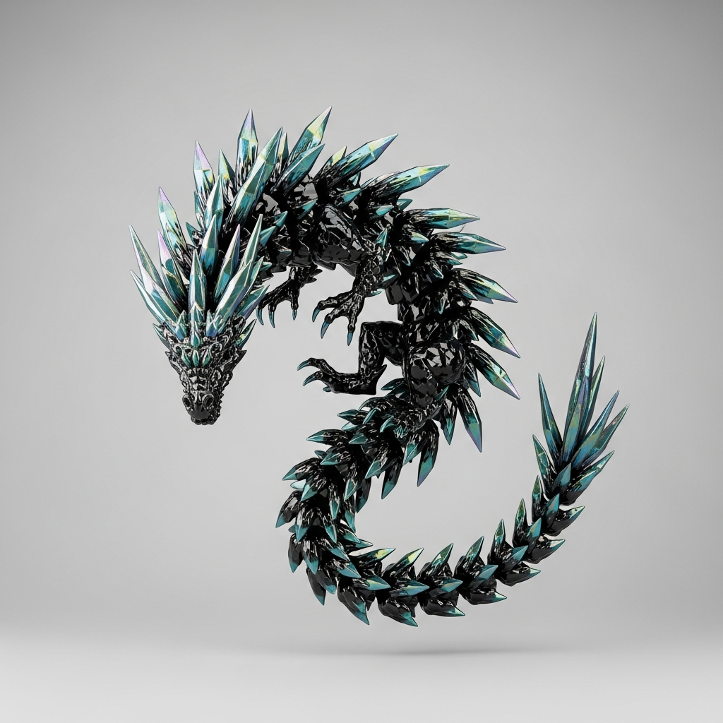 Luminous Crystal Dragon (Black Rainbow)