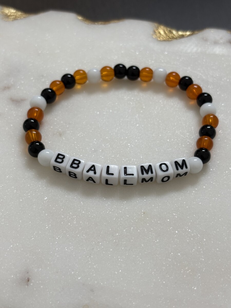 Bball Mom Letter Bead Bracelet