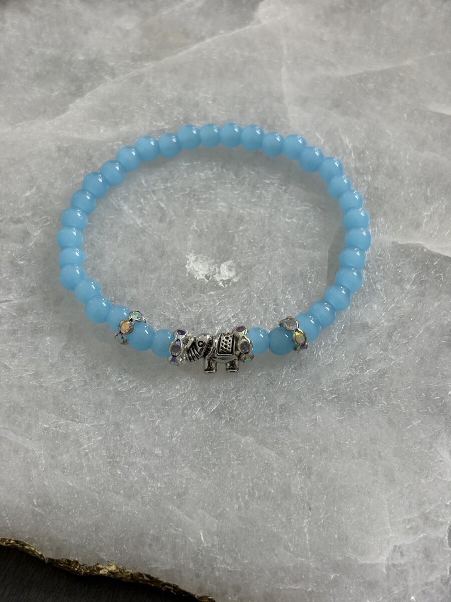 Blue Elephant Charm Bracelet