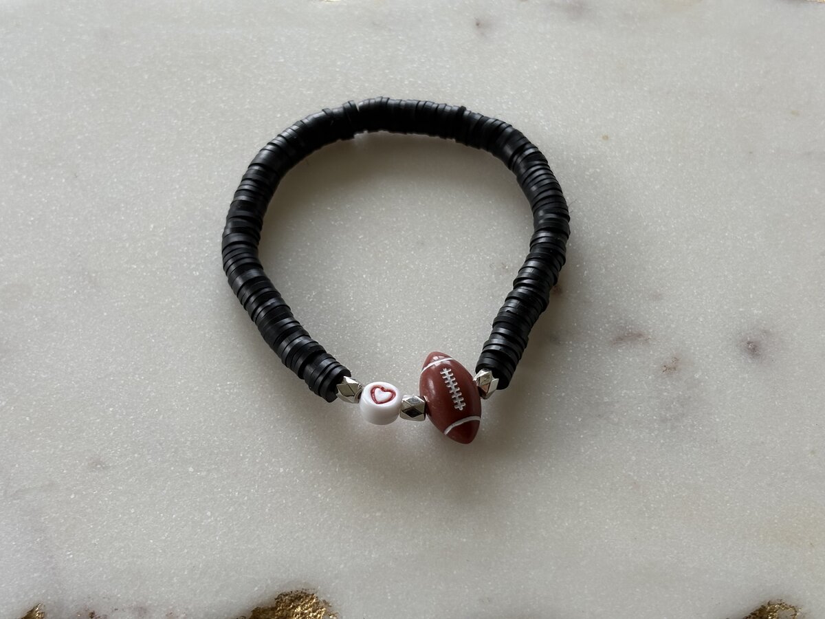 Game Day Football Heishi Bracelet