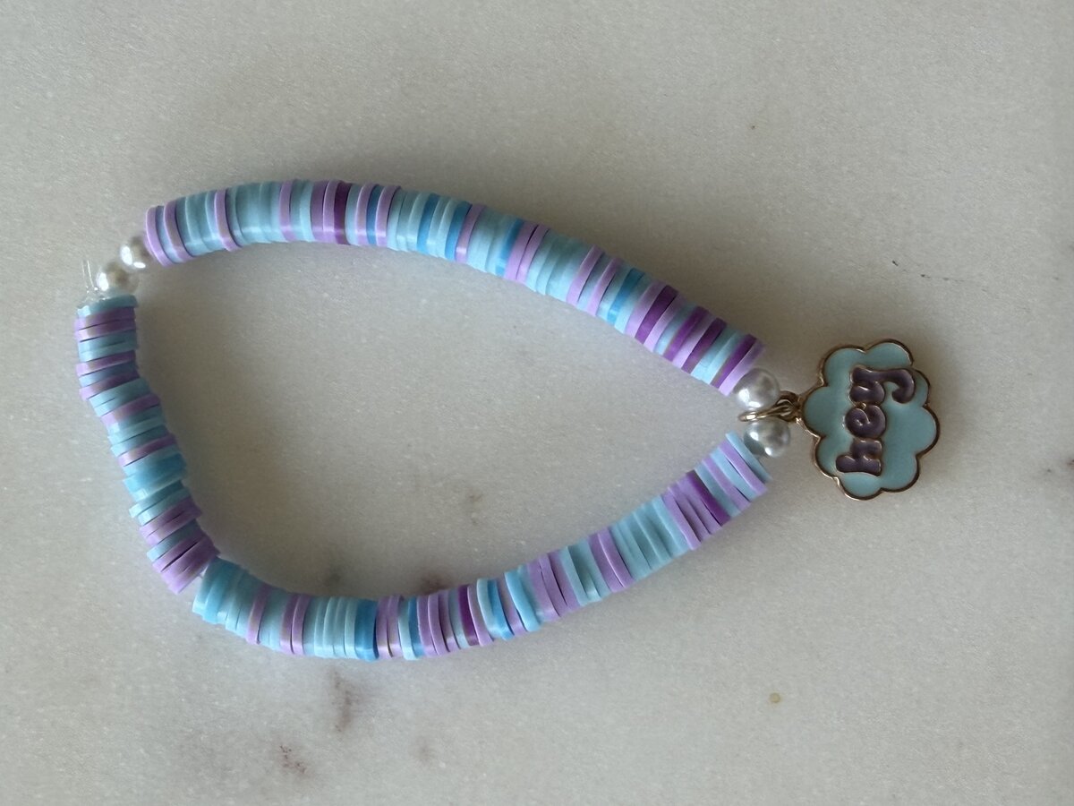 Hey Charm Clay Disc Bracelet