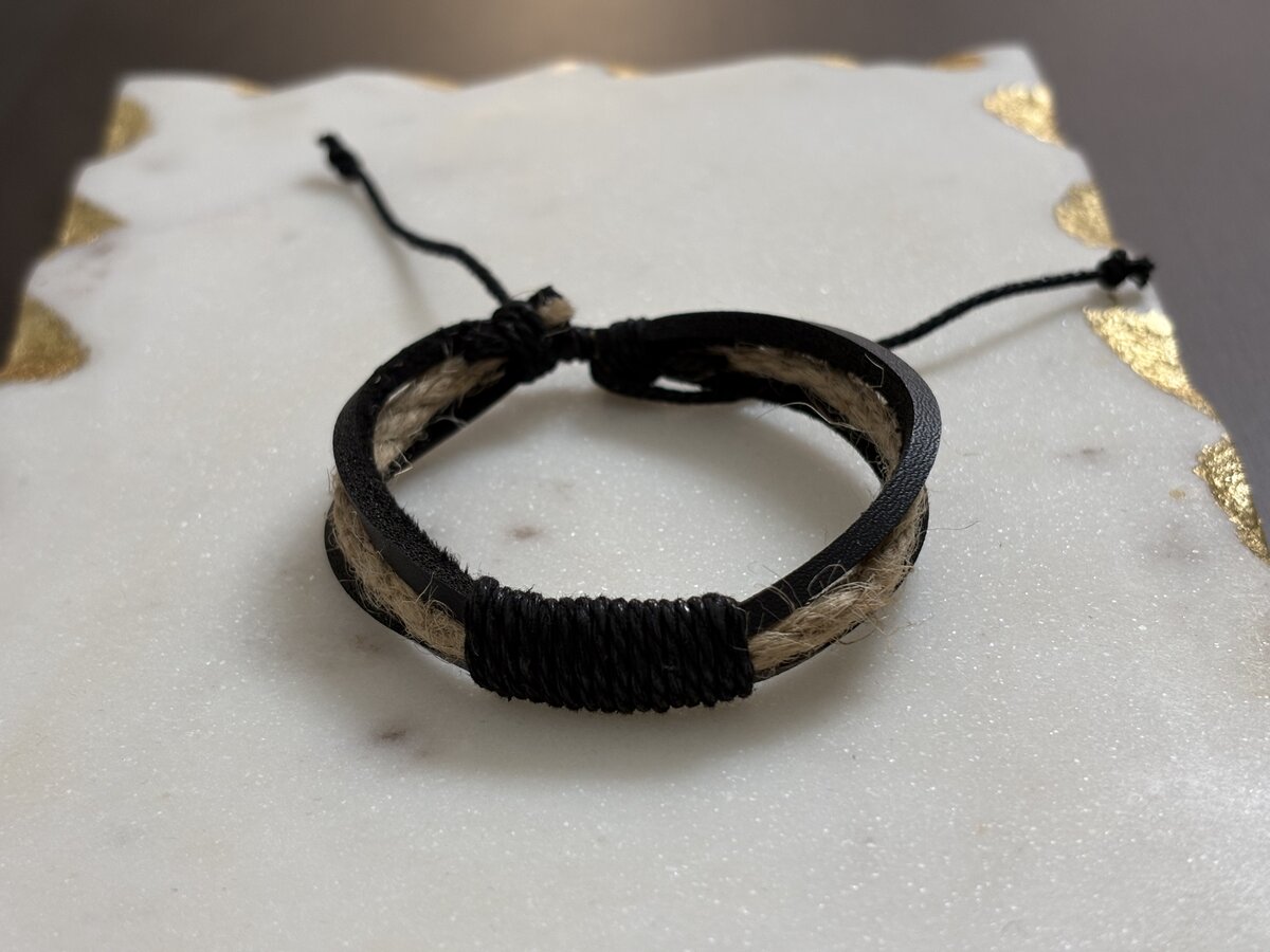 Leather Cord Coil Bracelet