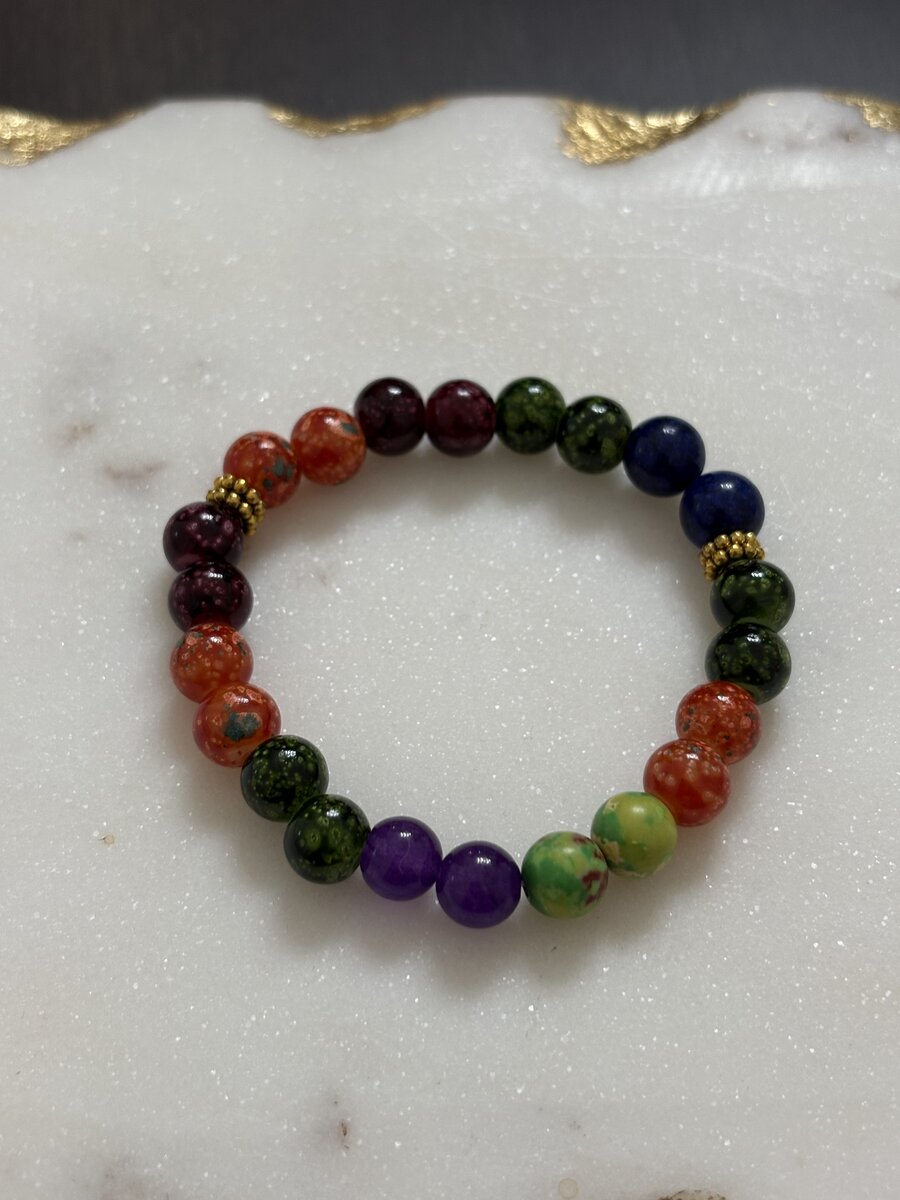 Rainbow Chakra Natural Stone Bracelet