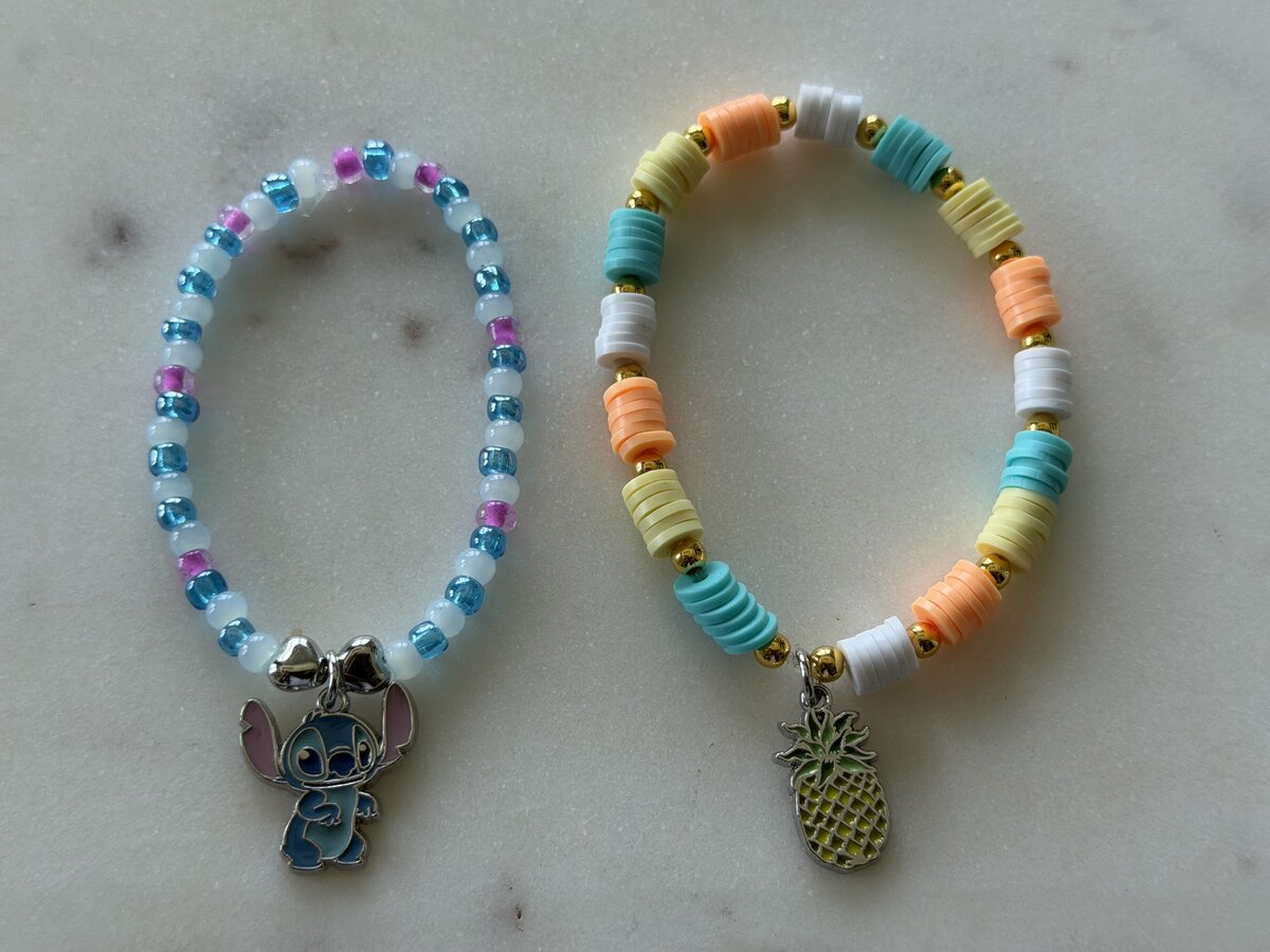 Stitch Charm Seed Bead Bracelet