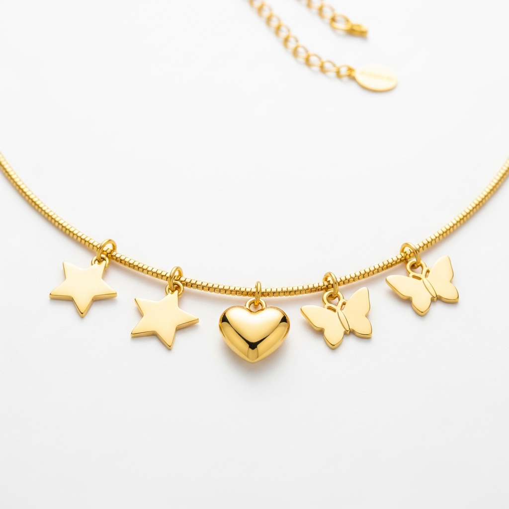 Trendy Gold Charm Necklace