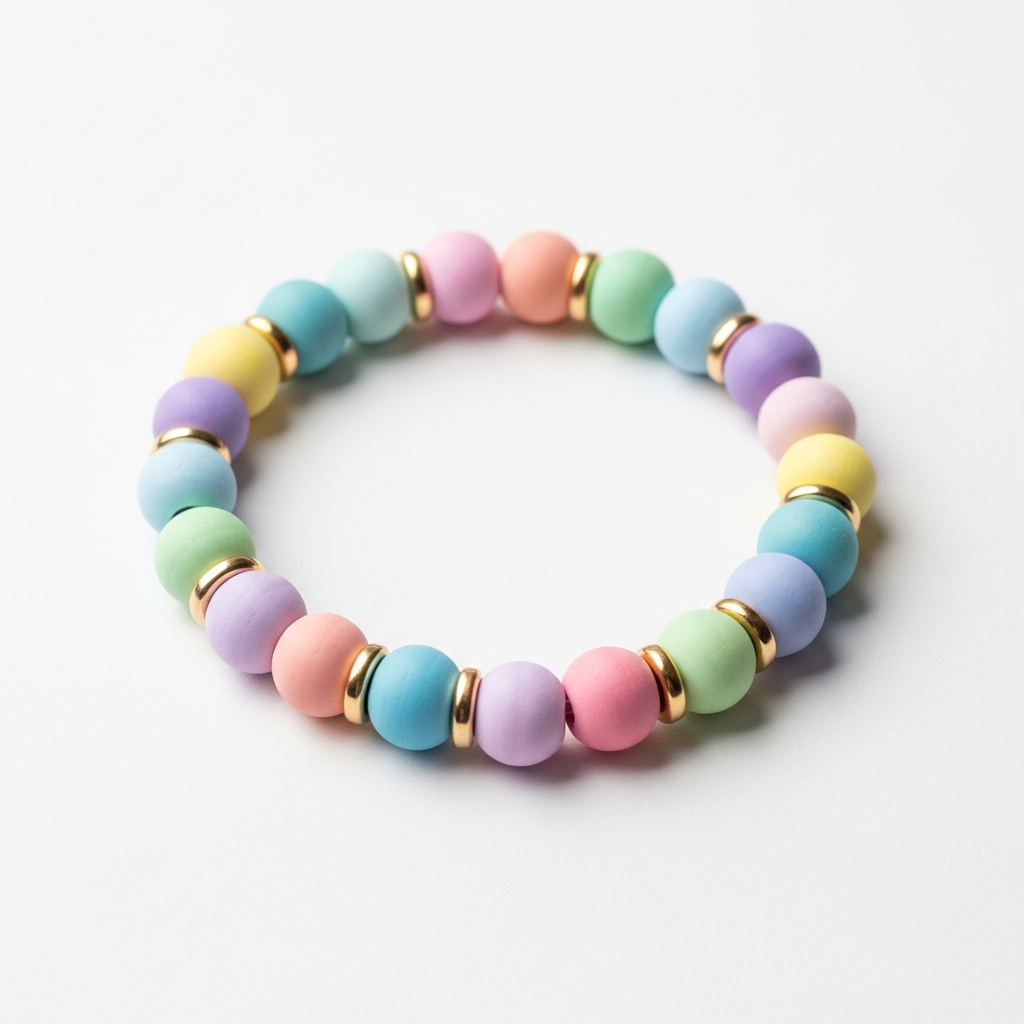 Pastel Clay Bead Bracelet