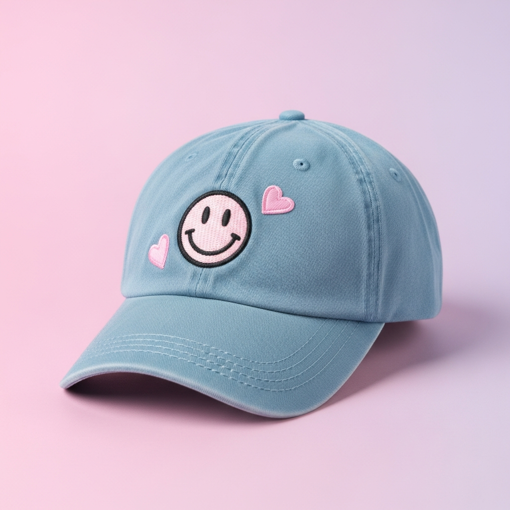 Smiley & Heart Patch Dad Hat