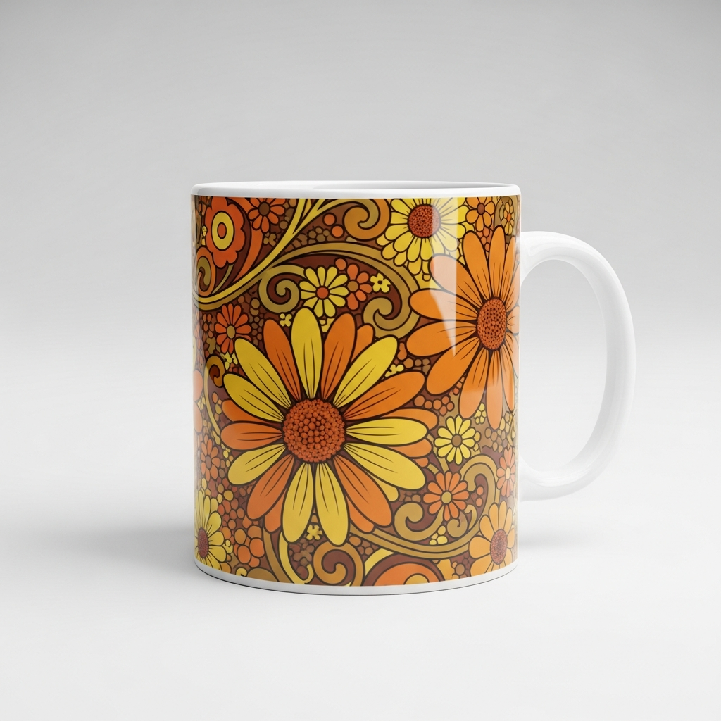 Retro Daisy Sublimation Mug