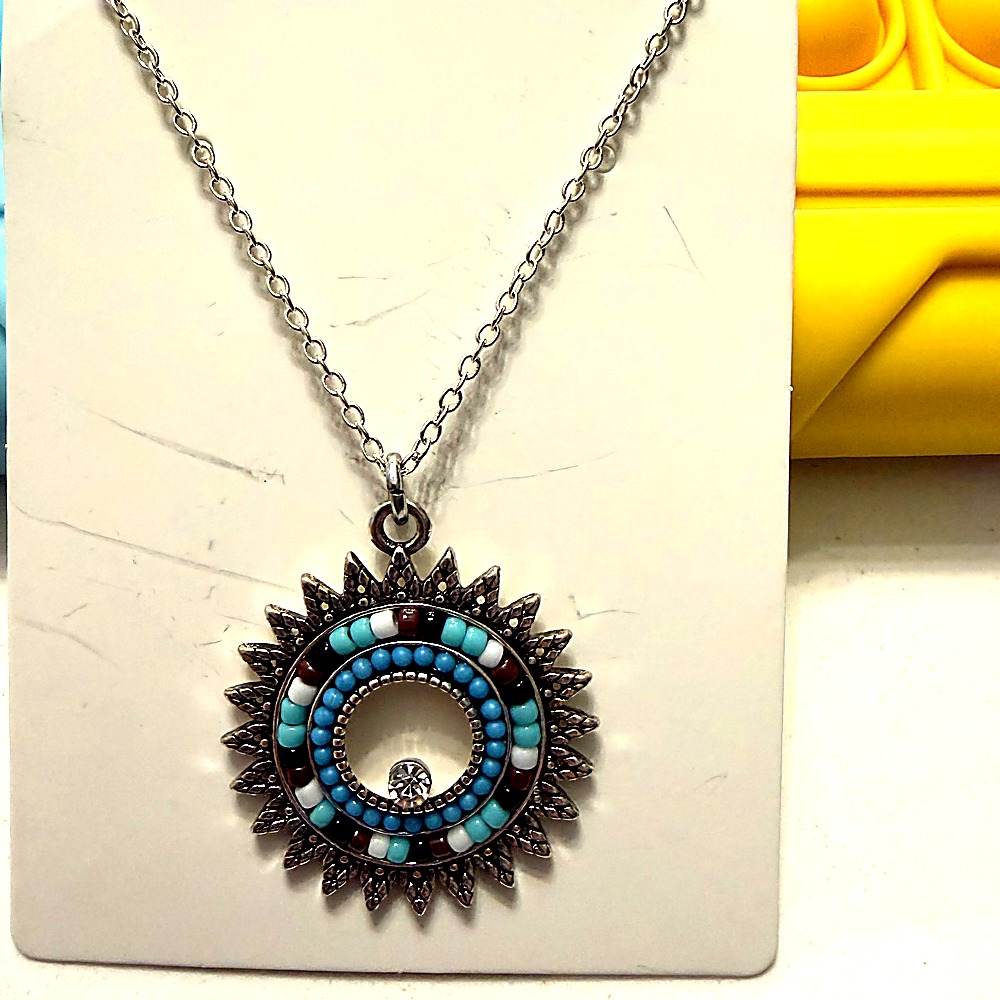 Boho Sunburst Pendant Necklace