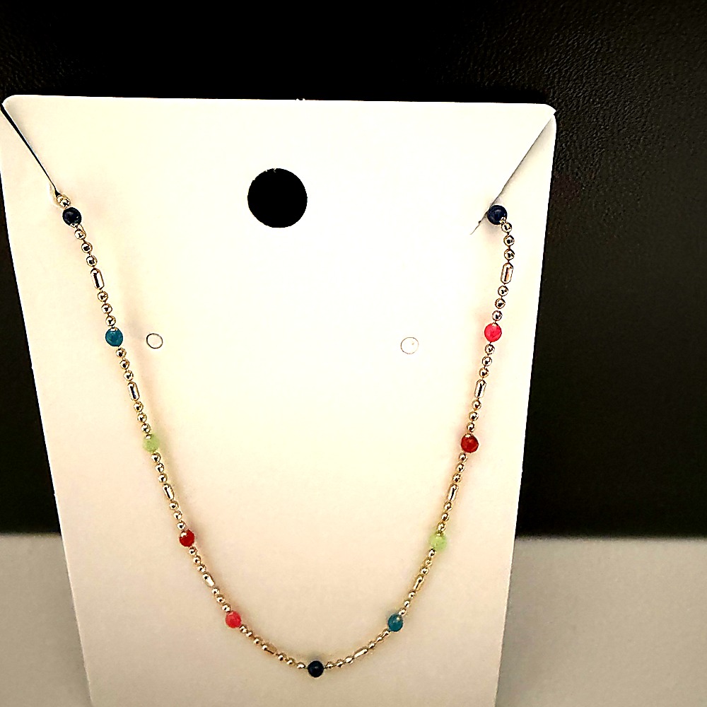 Colorful Beaded Station Necklace