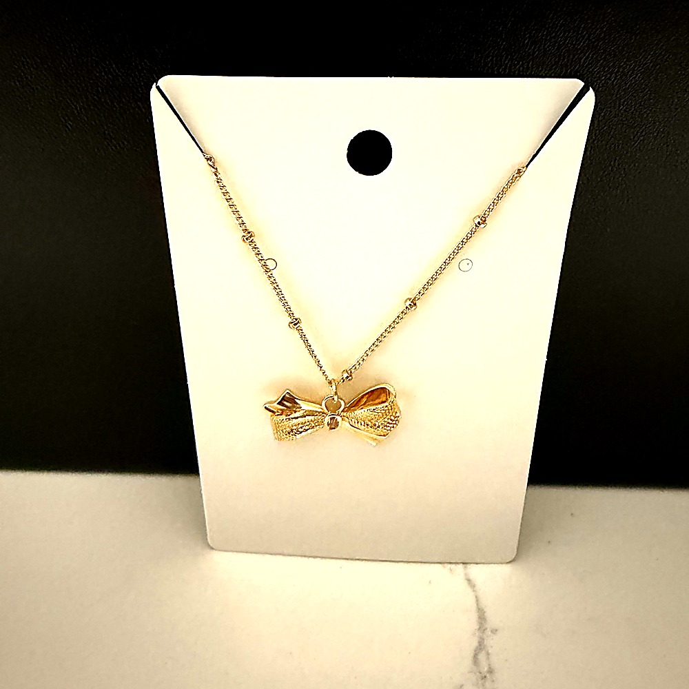 Gold Bow Pendant Necklace