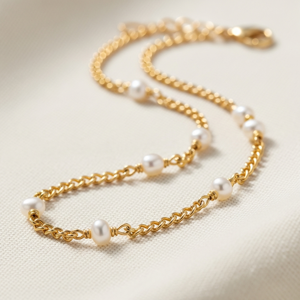 Dainty pearl station permanent necklace from Trendlingzz in Millard, Nebraska