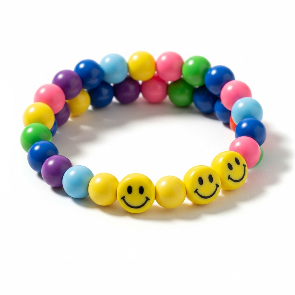 Smiley Face Bead Bracelet